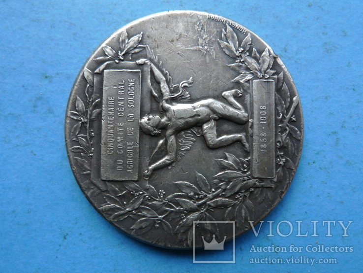 Настольная медаль. Франция. 1908 год., numer zdjęcia 4