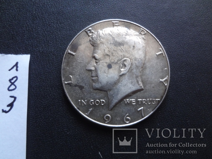 50 центов 1967 США   серебро   (лот.8.3)~, фото №2