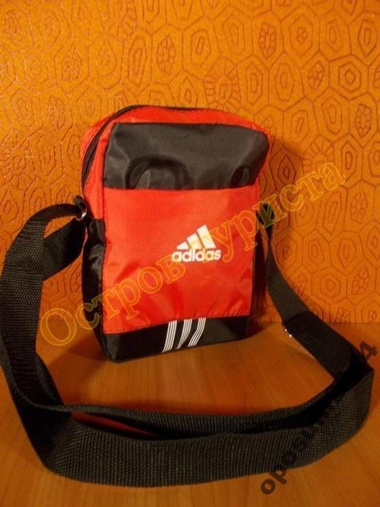 Барсетка сумка спортивная ADIDAS 31черно-красная, фото №3