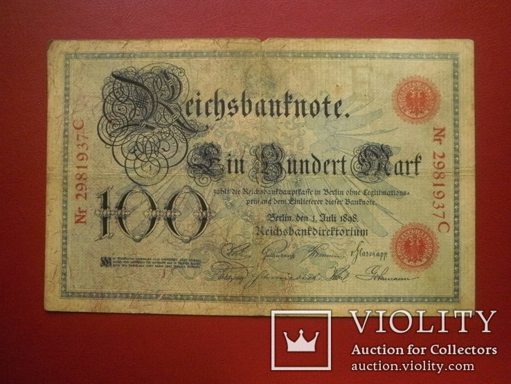Німеччина 1898 рік 100 марок., фото №2