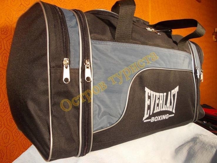 Сумка спортивная дорожная Everlast 278 регулируемый объем серая, photo number 2