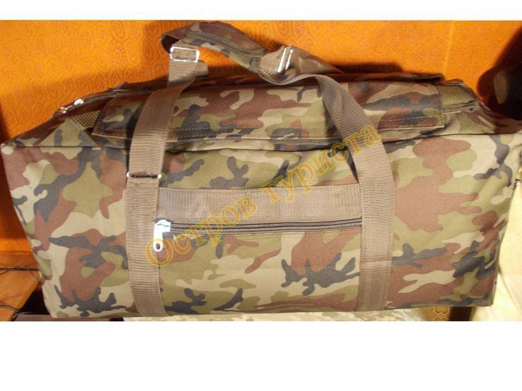 Сумка рюкзак военная дорожная 1224 камуфляжный зеленый 70 литров, фото №5
