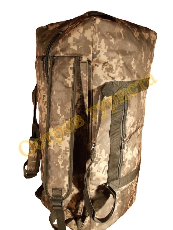Сумка рюкзак военная дорожная 1224 камуфляж- пиксель 70 литров, фото №6