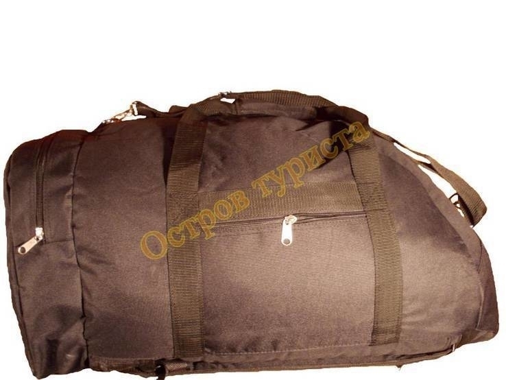 Сумка рюкзак 1233 военная 70 литров черная, numer zdjęcia 2