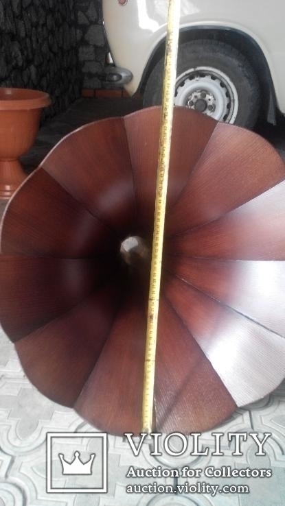 Граммофонная деревянная труба (новодел), фото №6
