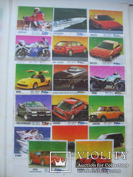 Вкладыши от жевательной резинки Oto Moto (99 шт, почти вся серия, отсутствует №58), фото №4