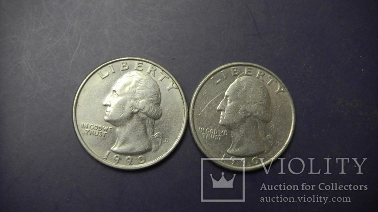 25 центів США 1990 (два різновиди), фото №2