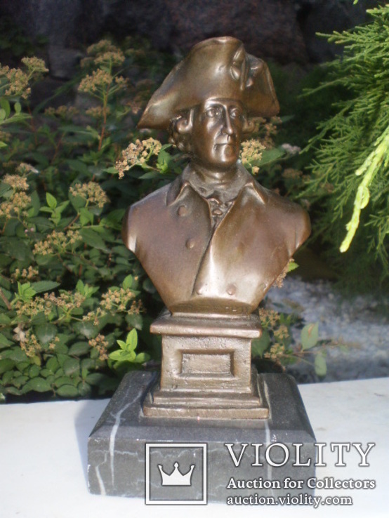 Фридрих II король Пруссии статуэтка бюст бронза мрамор европа, фото №2