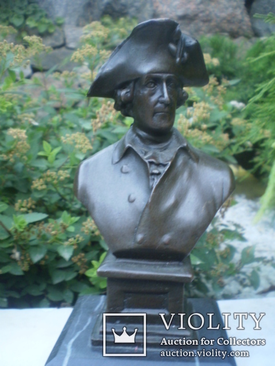 Фридрих II король Пруссии статуэтка бюст бронза мрамор европа, фото №7