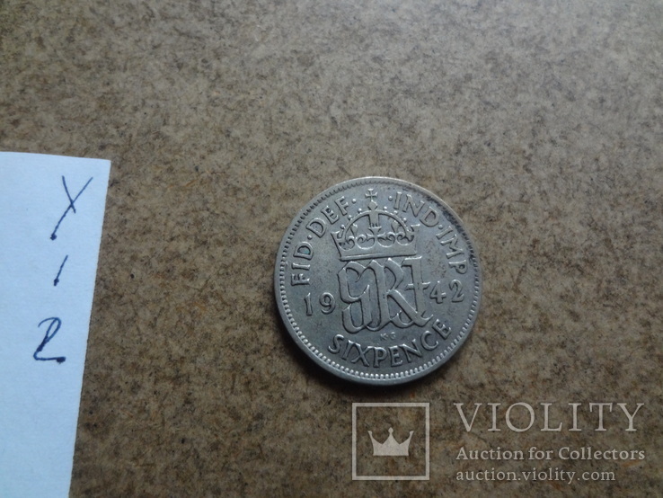 6 пенсов 1942 Великобритания  серебро   (У.1.2)~