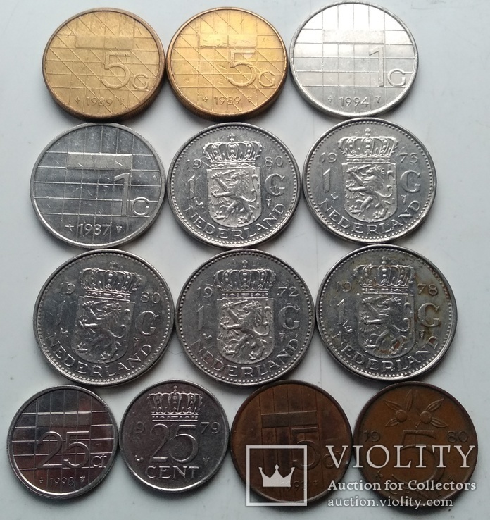 Монеты Нидерландов ( гульдены, центы ).