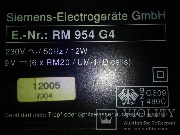 Магнитофон Siemens Rm 954. Германия. Орегинал., фото №6