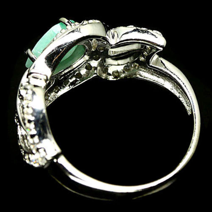  Кольцо серебряное 925 натуральный изумруд, цирконий., фото №4