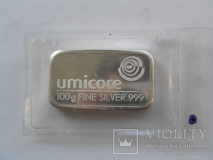 Слиток 100 грамм в запайке Серебро 999, фото №2