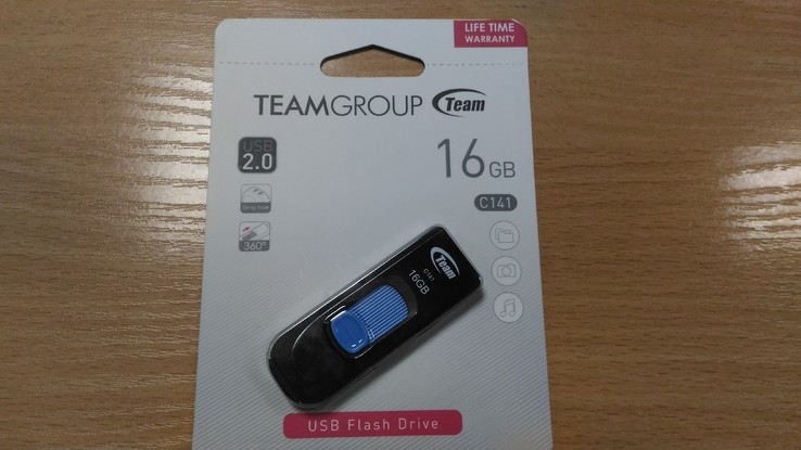 ФЛЕШ ПАМЯТЬ (флешка) TEAM 16GB C141 BLUE USB 2.0 (TC14116GL01), photo number 4