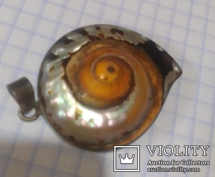 Серебряное украшение спиральная улитка в серебре 925 пробы., фото №2