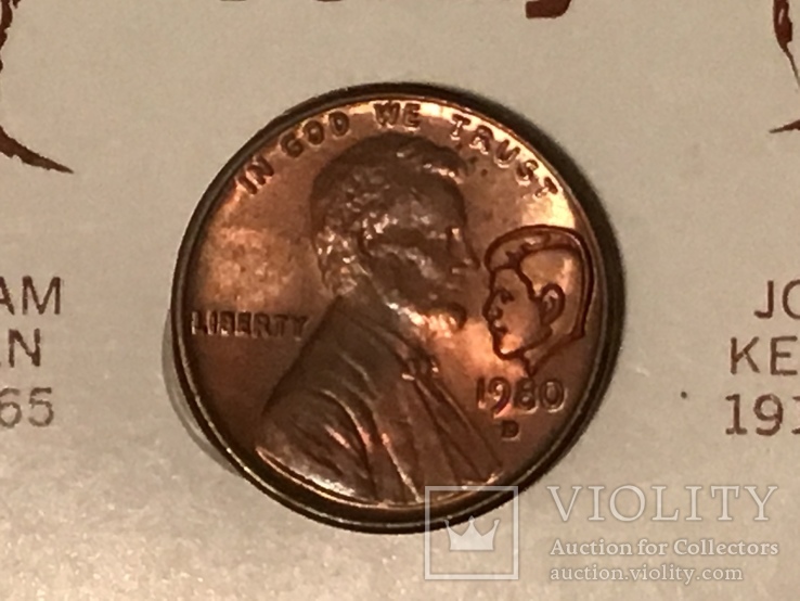 1 цент 1980 D, фото №2