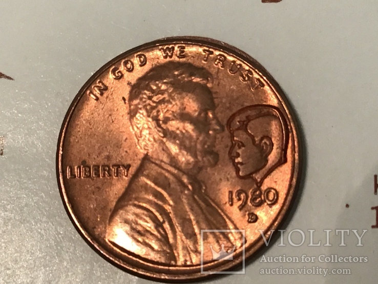 1 цент сша 1980 D, фото №2
