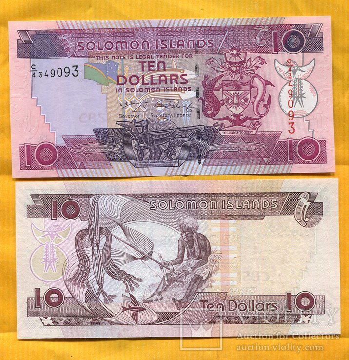 Соломоновы о-ва 10 долларов 2009 г серия С 4 UNC