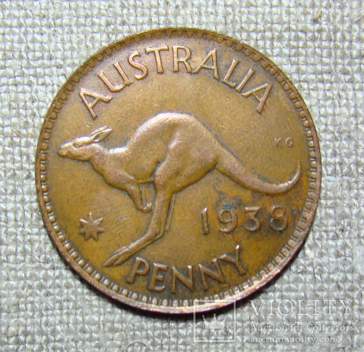 1 пенни 1938 Австралия, фото №2