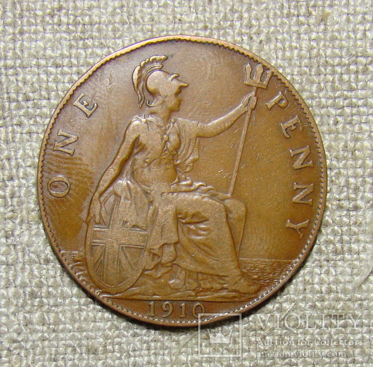 1 пенни 1910 Британия, фото №2