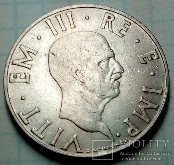 2 лиры 1940 год Италия ( не магнитная), фото №3