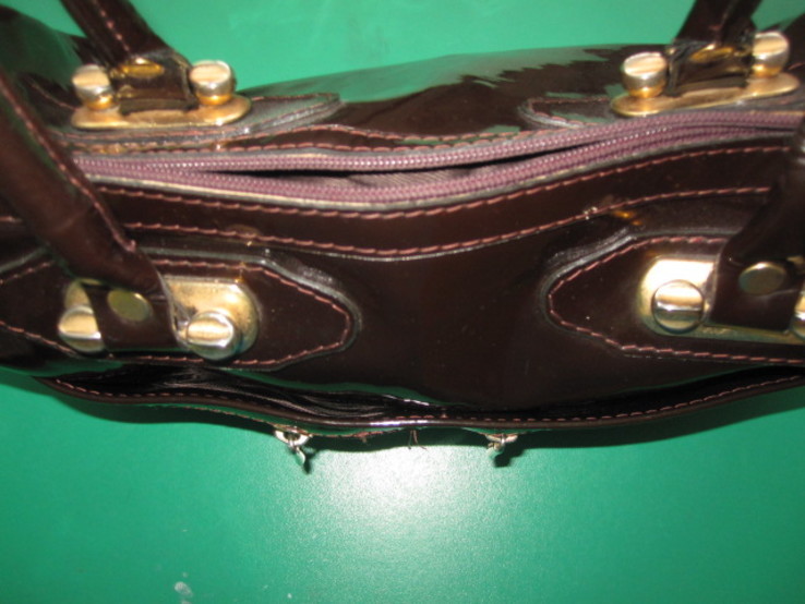 Кожаная лакированная женская сумка, фото №6