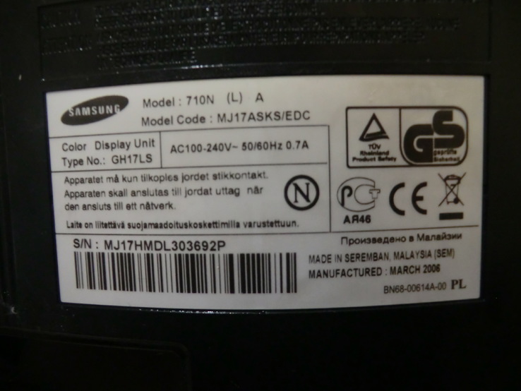 ЖК монитор 17 дюймов Samsung 710N Рабочий (37), фото №6