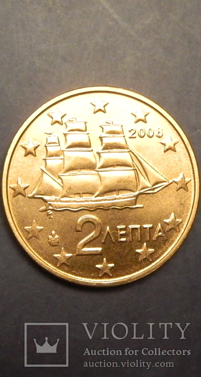 2 євроценти Греція 2008 UNC, фото №2