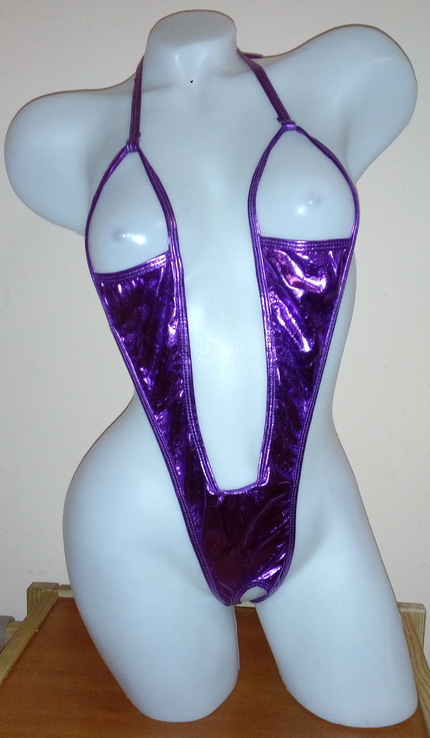 Арт. 311 развратный сексуальный Купальник с прорезями или тэдди - фиолетовый, фото №4