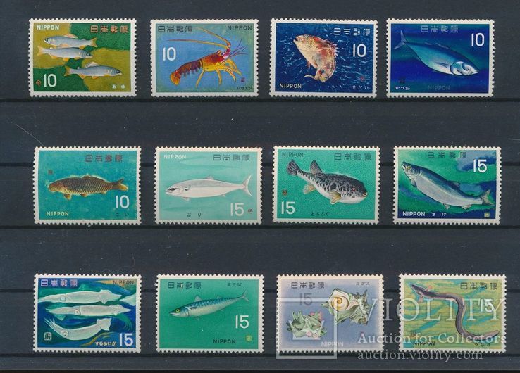 Япония 1966 рыбы полная серия MNH **