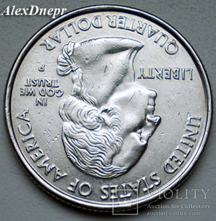 США, 25 центов 2000 Р (New Hempsire 1788), фото №3