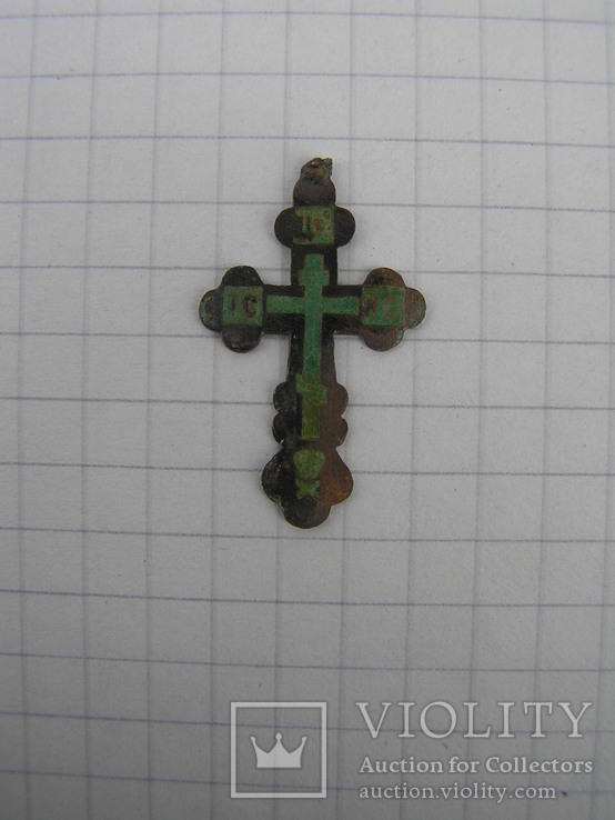 Эмалевый крестик с клеймом мастера, фото №2