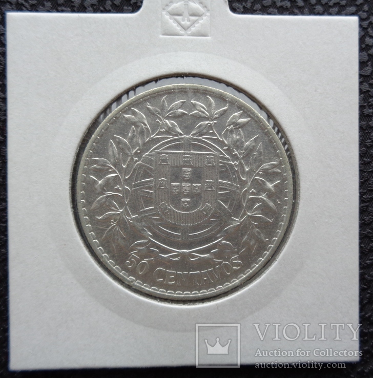Portugalia 50 centavos 1914 srebrny