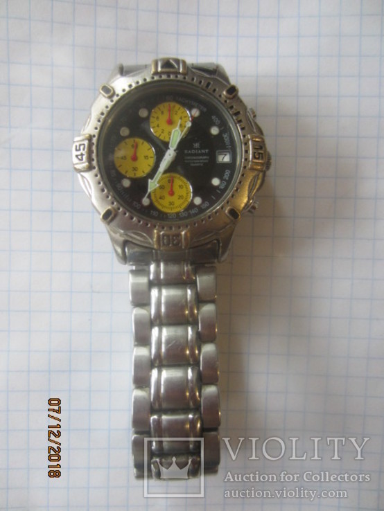 Reloj Radiant tur quartz water 100m chronograph diver, фото №7