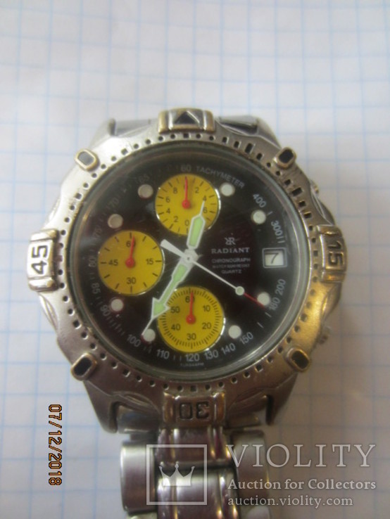 Reloj Radiant tur quartz water 100m chronograph diver, фото №2