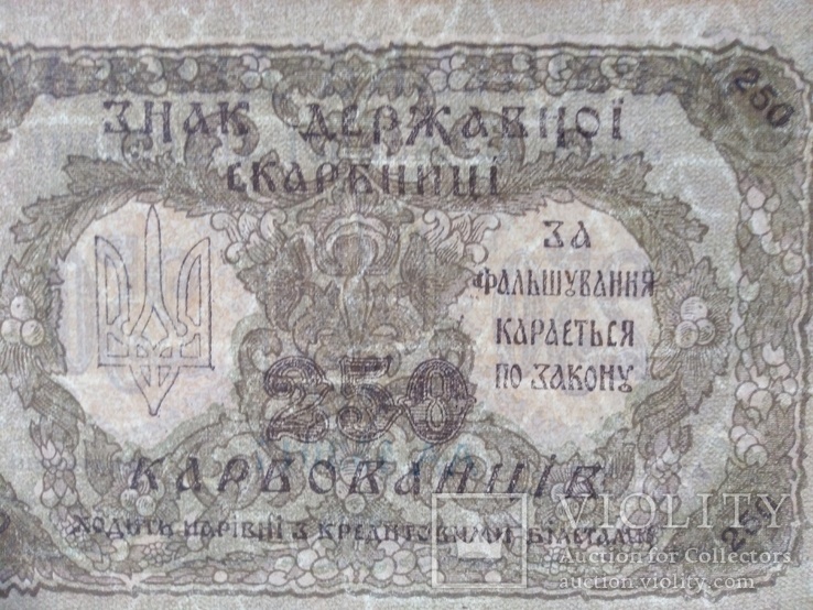 250 карбованцев 1918 unc, фото №4