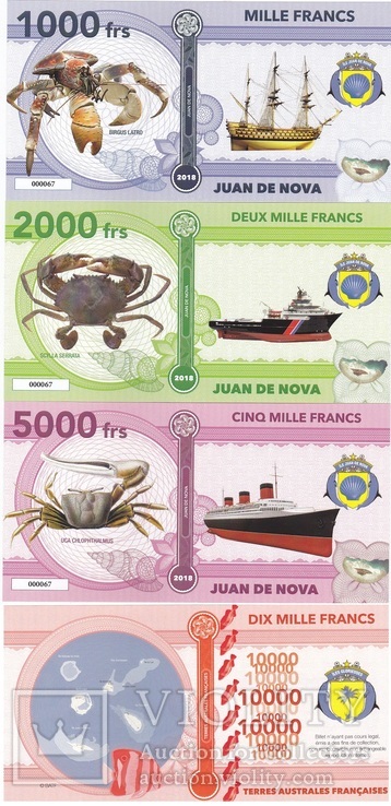 Fantasy Juan de Nova Terres Australes Francaise - 1000 2000 5000 10000 Francs 2018 UNC, фото №2