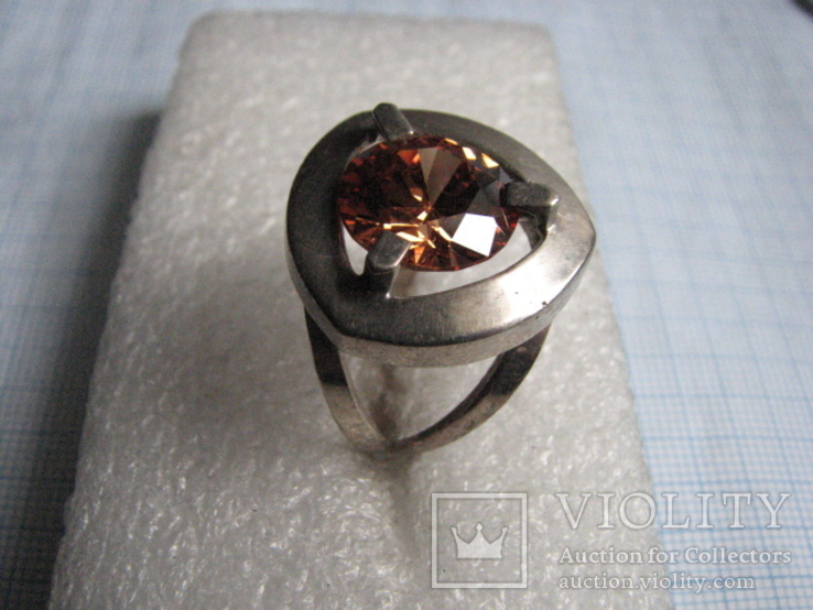 Набор  серебро  875пр.    золотистый  топаз   вес - 23г;  размер  кольца - 19, фото №7