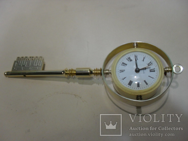 Часы - будильник сувенир - ключ, фото №2