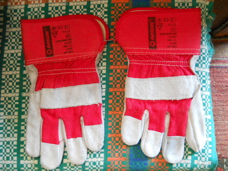 Перчатки сварочные новые, размер XXL, кожа и ткань, фото №2