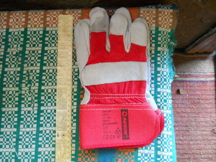 Перчатки сварочные новые, размер XXL, кожа и ткань, фото №5