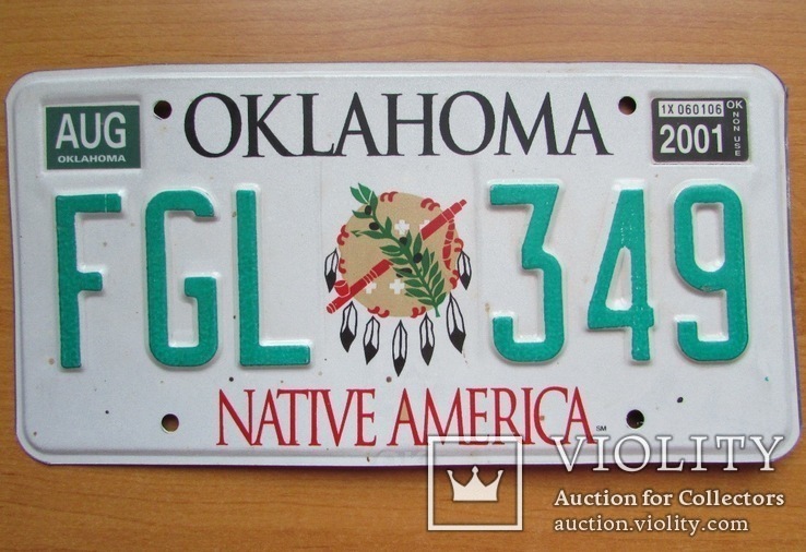 Знак "OKLAHOMA. FGL 349. Native America", фото №2