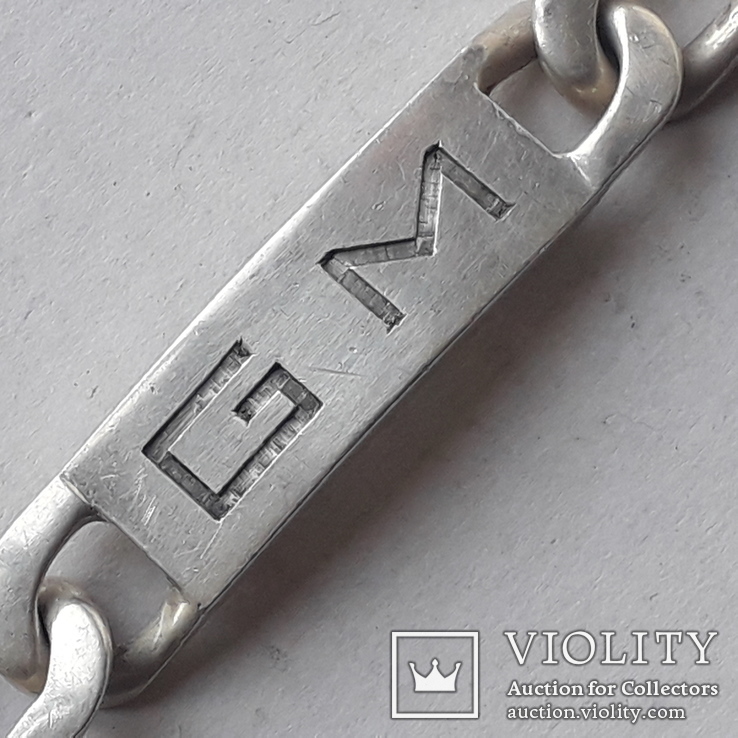 Мужской браслет, 205 мм, серебро, 49- грамм, Франция, фото №4