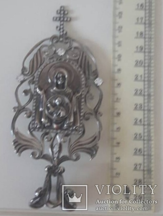 Настольная серебряная икона «Икона Божия Матерь Знамение», фото №5