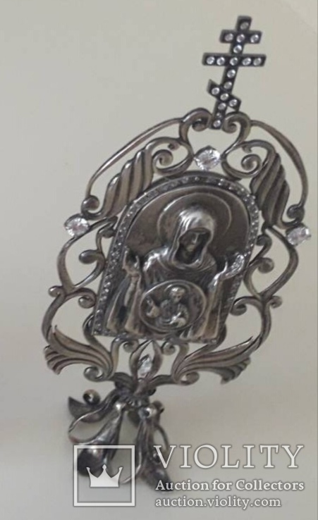 Настольная серебряная икона «Икона Божия Матерь Знамение», фото №6
