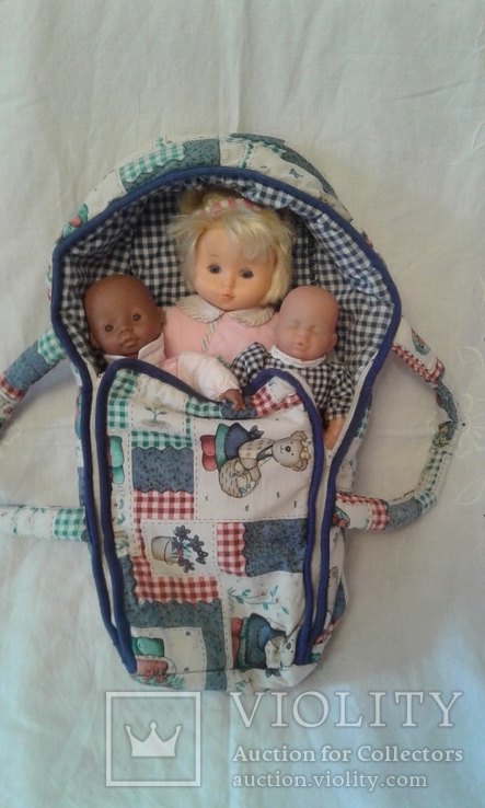 Кукольная сумка-переноска + 3 малыша, фото №2