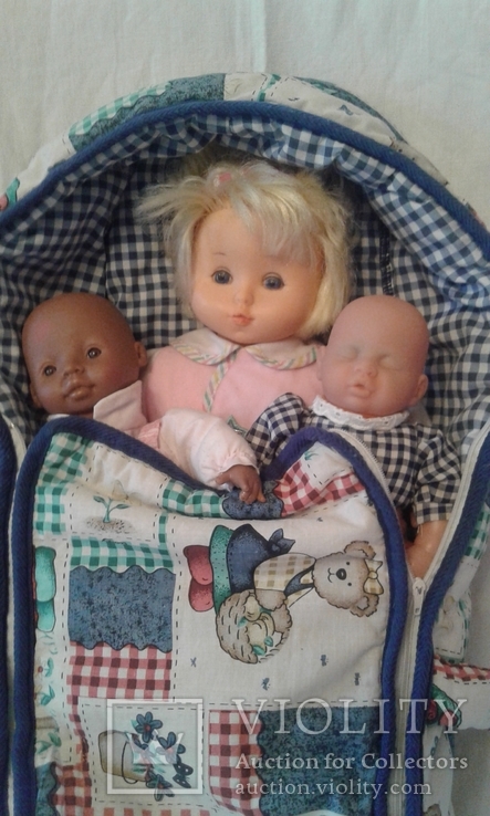 Кукольная сумка-переноска + 3 малыша, фото №3