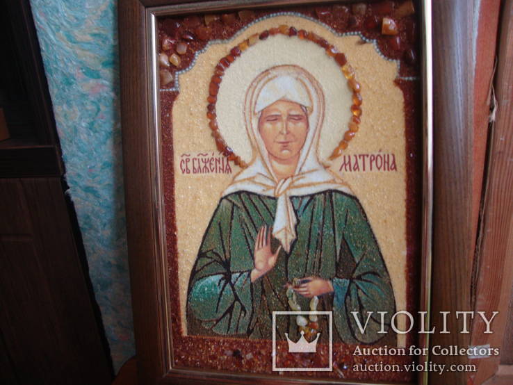 Икона из янтаря Святая Матрона, фото №2