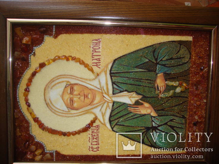 Икона из янтаря Святая Матрона, фото №5